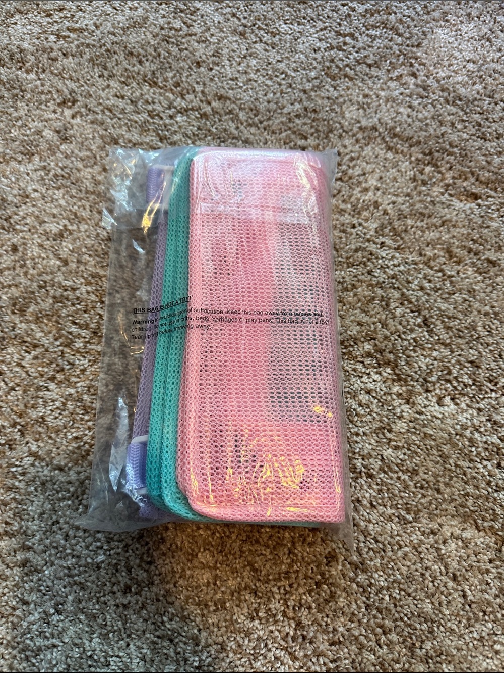 Seashell bags Pink, Teal and Lavender Mesh set